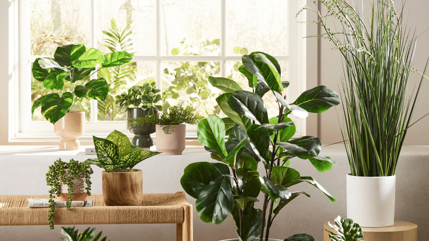 Styling a room with faux greenery and artificial plants