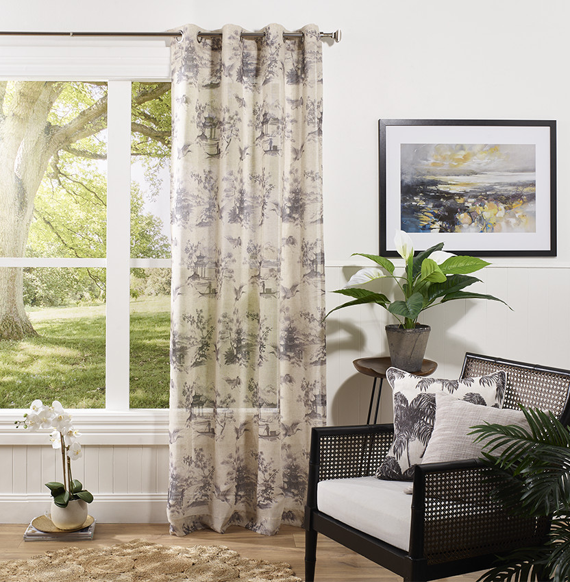Toile Sheer Black Eyelet Curtain Project