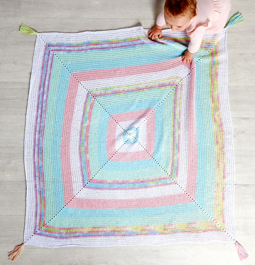 Tootgarook Square Baby Blanket With Tassels Project
