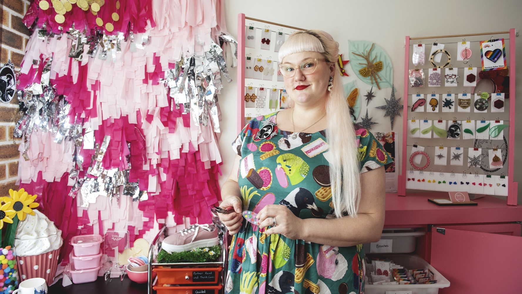 Where I craft: Kate's home studio is pink & sparkly & super-organised