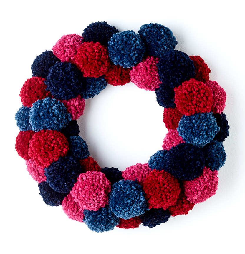 Wool Ease Thick & Quick Pom Pom Wreath Project