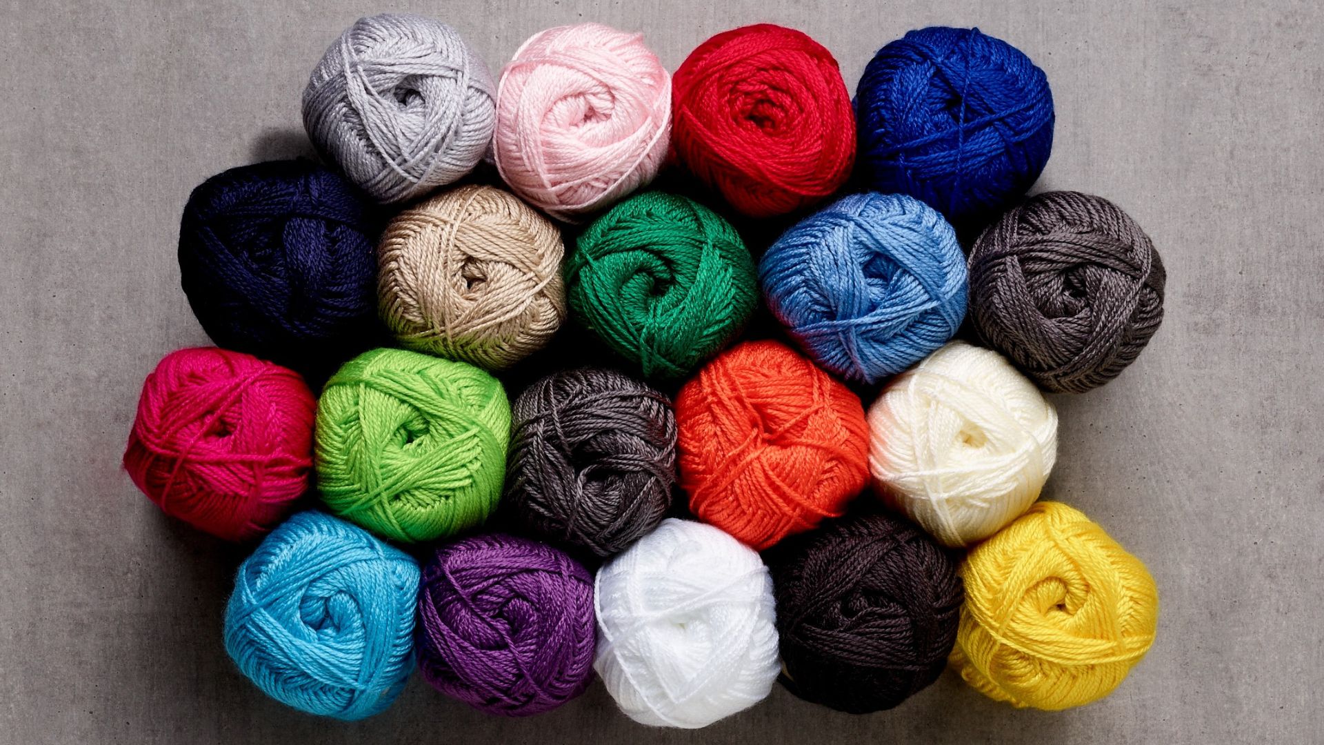 Assorted coloured acrylic yarn